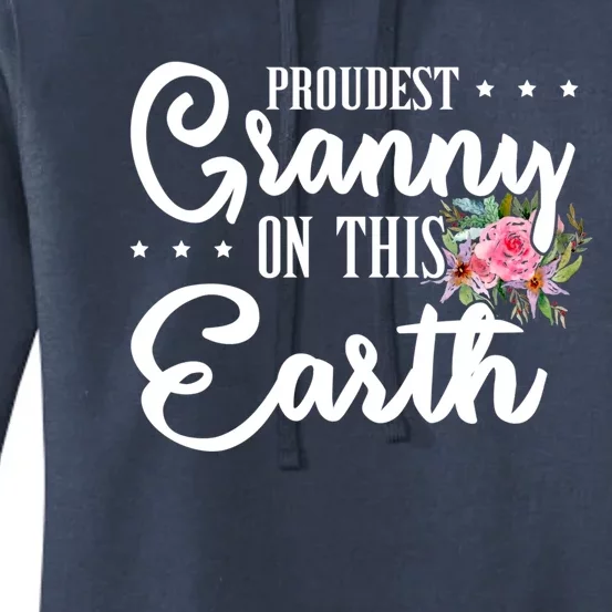 Proudest Granny On This Earth Grandma Floral Mother's Day Gift Women's Pullover Hoodie