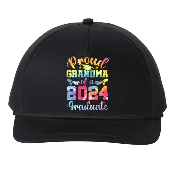 Proud Grandma of a 2024 Graduate Tie Dye School Senior 24 Snapback Five-Panel Rope Hat