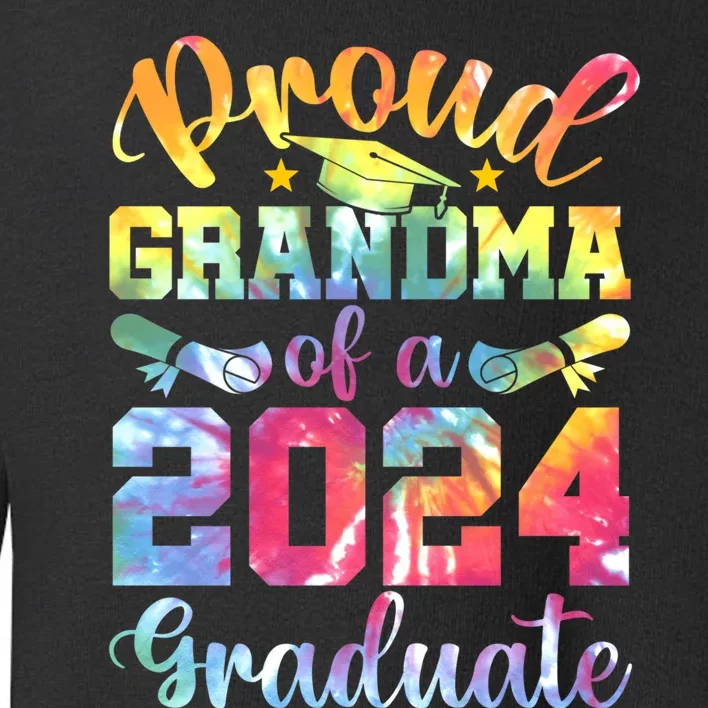 Proud Grandma of a 2024 Graduate Tie Dye School Senior 24 Toddler Sweatshirt