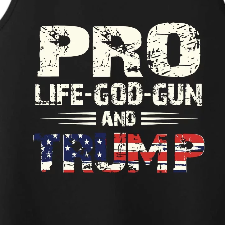 Pro God Pro Gun Pro Life Pro Trump Performance Tank