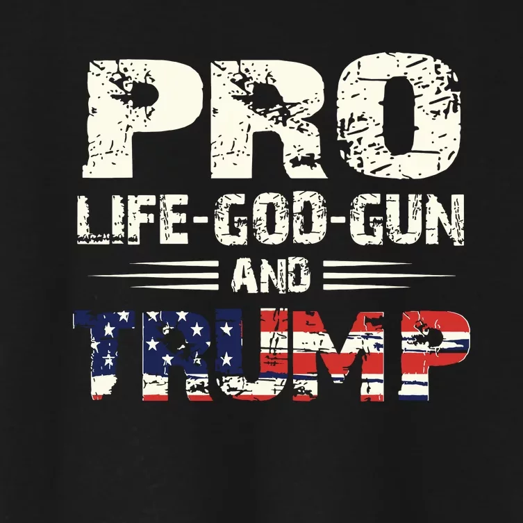 Pro God Pro Gun Pro Life Pro Trump Women's Crop Top Tee