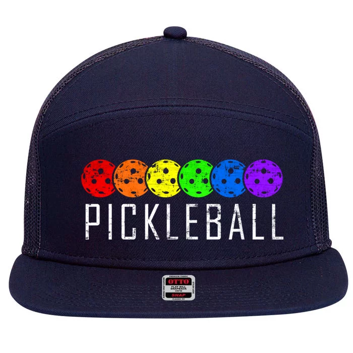 Pickleball Gift 7 Panel Mesh Trucker Snapback Hat