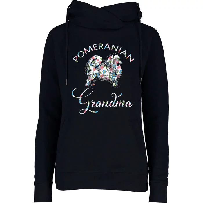 Pomeranian Grandma Pomeranian Womens Funnel Neck Pullover Hood