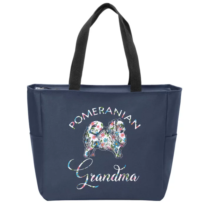 Pomeranian Grandma Pomeranian Zip Tote Bag