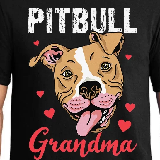 Pitbull Grandma Pawma Dog Grandparents Dog Lover Pajama Set