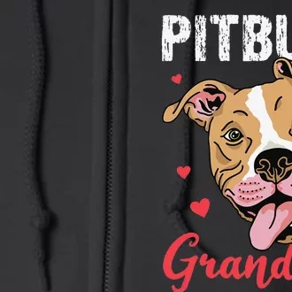 Pitbull Grandma Pawma Dog Grandparents Dog Lover Full Zip Hoodie