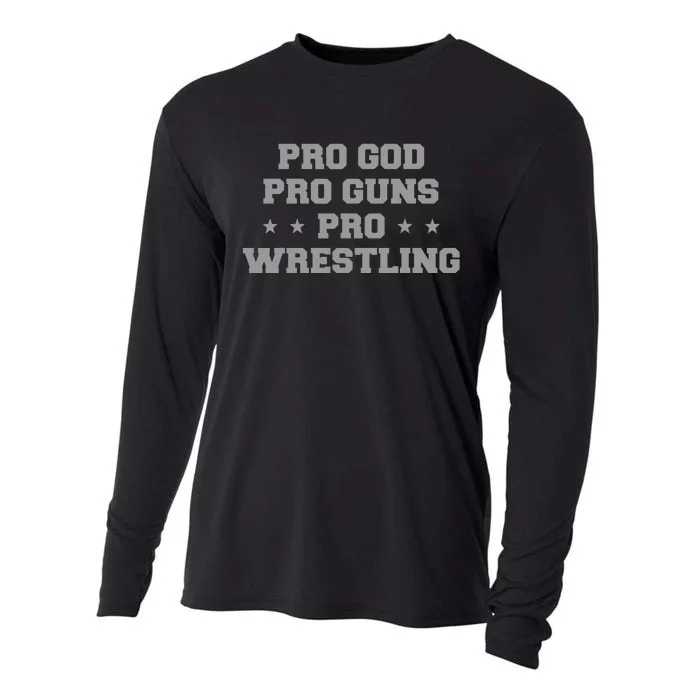 Pro God Pro Guns Pro Wrestling Cooling Performance Long Sleeve Crew