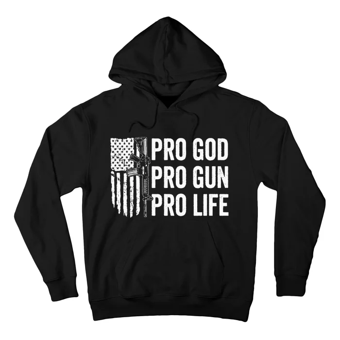 Pro God Pro Gun Pro Life USA Christian Guns Owner Flag Hoodie