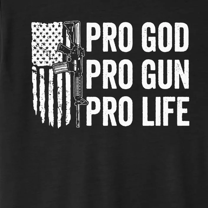 Pro God Pro Gun Pro Life USA Christian Guns Owner Flag ChromaSoft Performance T-Shirt