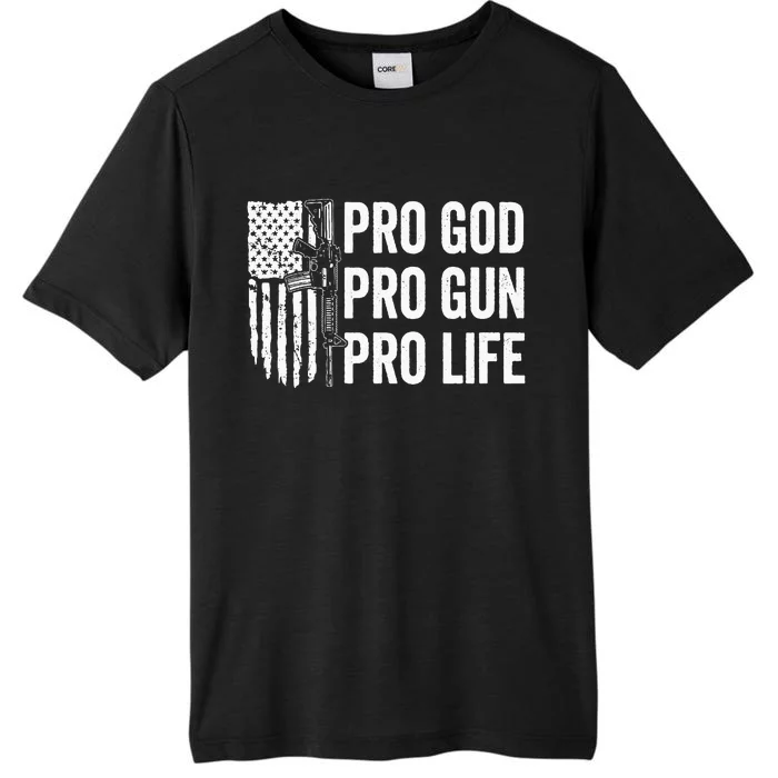 Pro God Pro Gun Pro Life USA Christian Guns Owner Flag ChromaSoft Performance T-Shirt