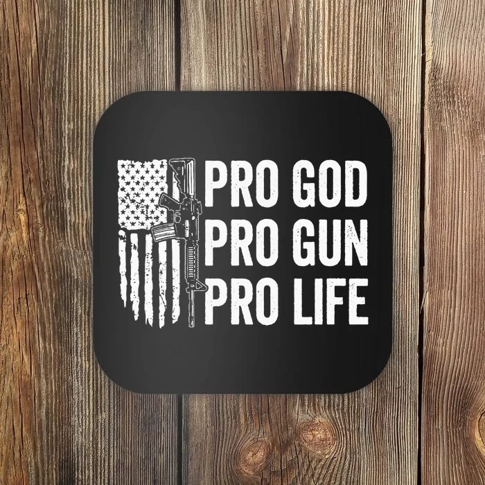 Pro God Pro Gun Pro Life USA Christian Guns Owner Flag Coaster