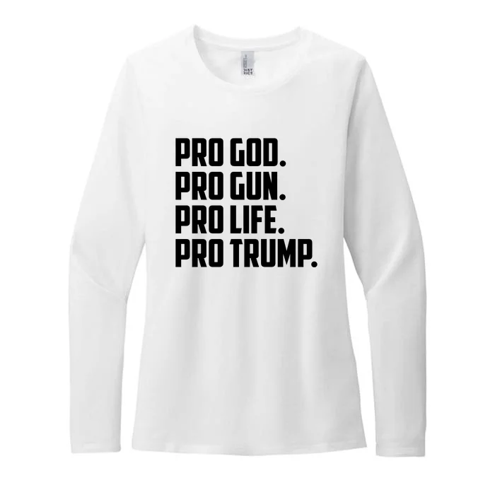 Pro God Pro Gun Pro Life Pro Trump Womens CVC Long Sleeve Shirt