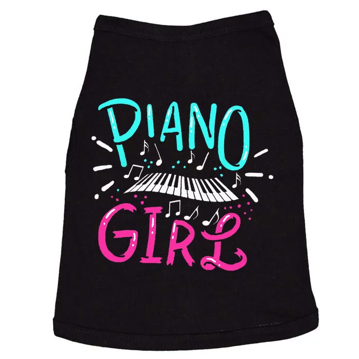 Piano Girl Pianist Music Notes Gift Doggie Tank