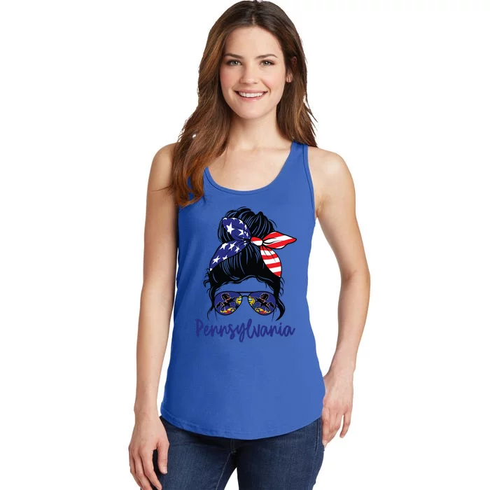 Pennsylvania Girl Pennsylvania Flag State Girlfriend Messy Ladies Essential Tank