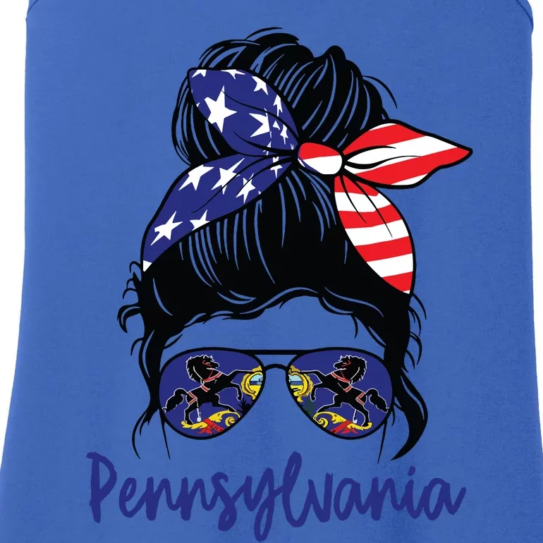 Pennsylvania Girl Pennsylvania Flag State Girlfriend Messy Ladies Essential Tank