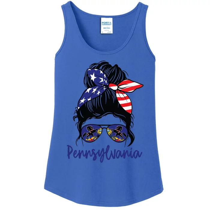 Pennsylvania Girl Pennsylvania Flag State Girlfriend Messy Ladies Essential Tank