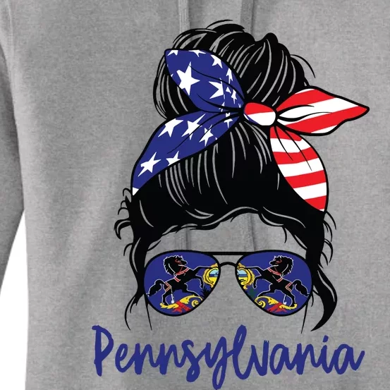 Pennsylvania Girl Pennsylvania Flag State Girlfriend Messy Women's Pullover Hoodie