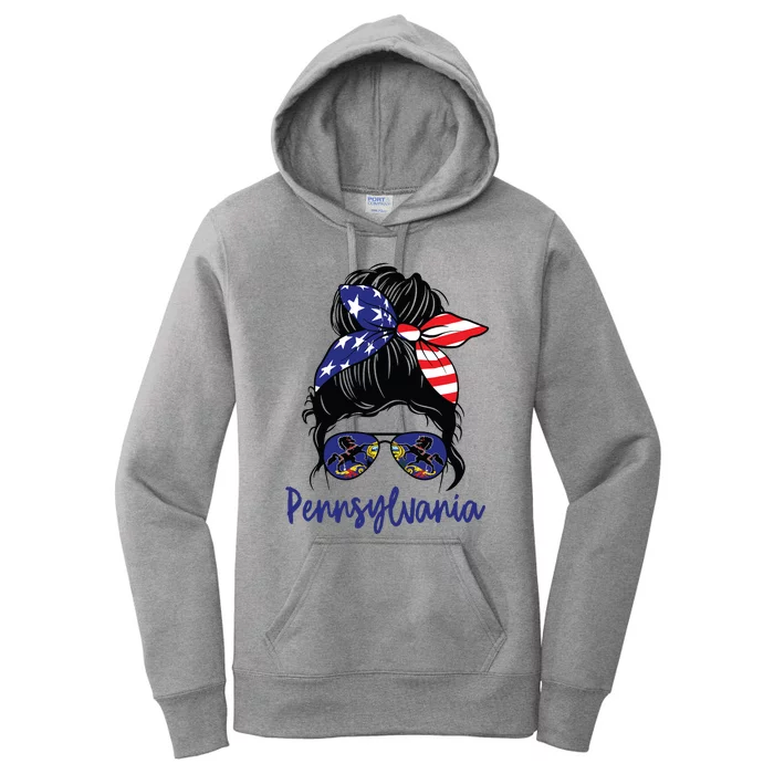 Pennsylvania Girl Pennsylvania Flag State Girlfriend Messy Women's Pullover Hoodie