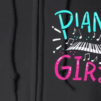 Piano Girl Pianist Music Notes Gift Full Zip Hoodie