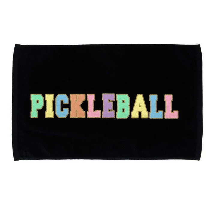 Pickleball Gift Pastel Varsity Letters Gift Microfiber Hand Towel