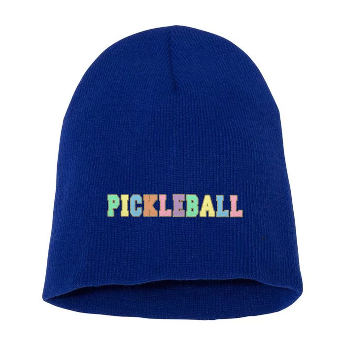 Pickleball Gift Pastel Varsity Letters Gift Short Acrylic Beanie