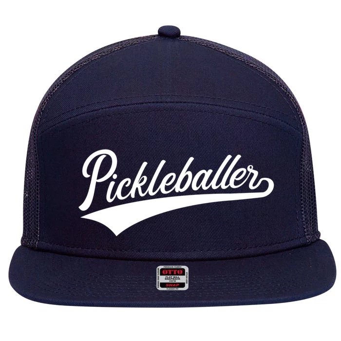 Pickleballer Gift 7 Panel Mesh Trucker Snapback Hat