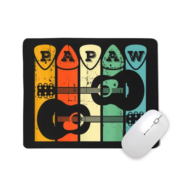 Papaw Guitar Pick Gift Guitar Player Grandpa Retro Guitarist Mousepad