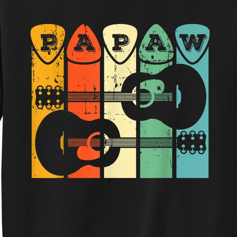 Papaw Guitar Pick Gift Guitar Player Grandpa Retro Guitarist Tall Sweatshirt