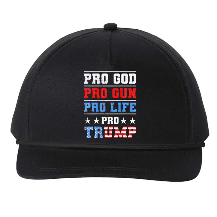 Pro God Pro Gun Pro Life Pro Trump Snapback Five-Panel Rope Hat