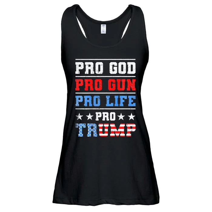 Pro God Pro Gun Pro Life Pro Trump Ladies Essential Flowy Tank