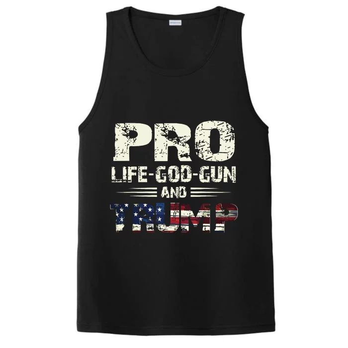 Pro God Pro Gun Pro Life Pro Trump Performance Tank