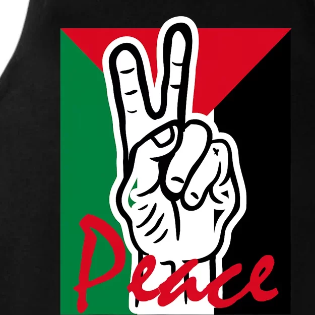 Peace Gaza Palestine Flag Ladies Tri-Blend Wicking Tank