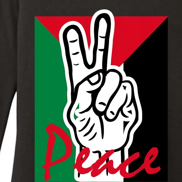 Peace Gaza Palestine Flag Womens CVC Long Sleeve Shirt