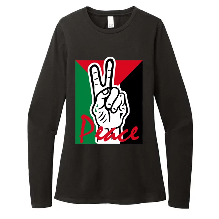 Peace Gaza Palestine Flag Womens CVC Long Sleeve Shirt