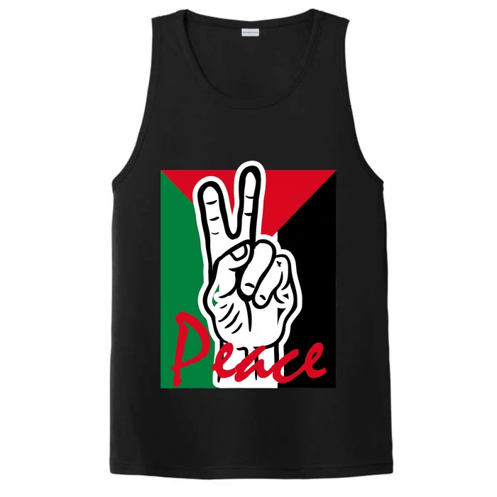 Peace Gaza Palestine Flag Performance Tank