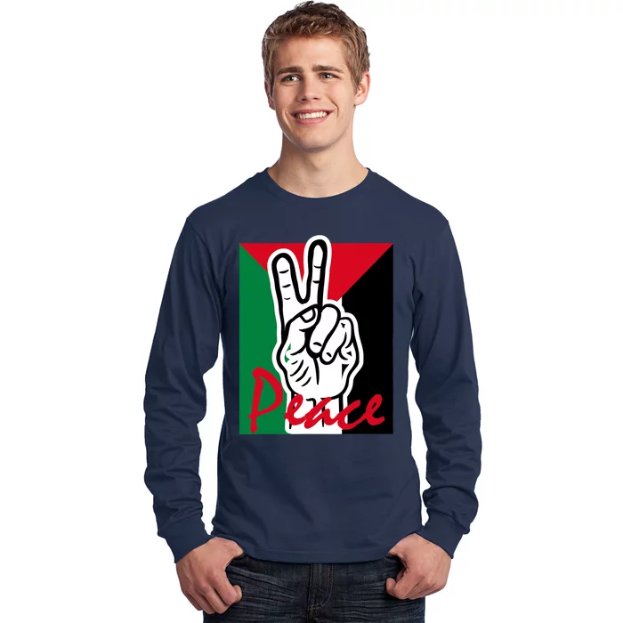 Peace Gaza Palestine Flag Long Sleeve Shirt