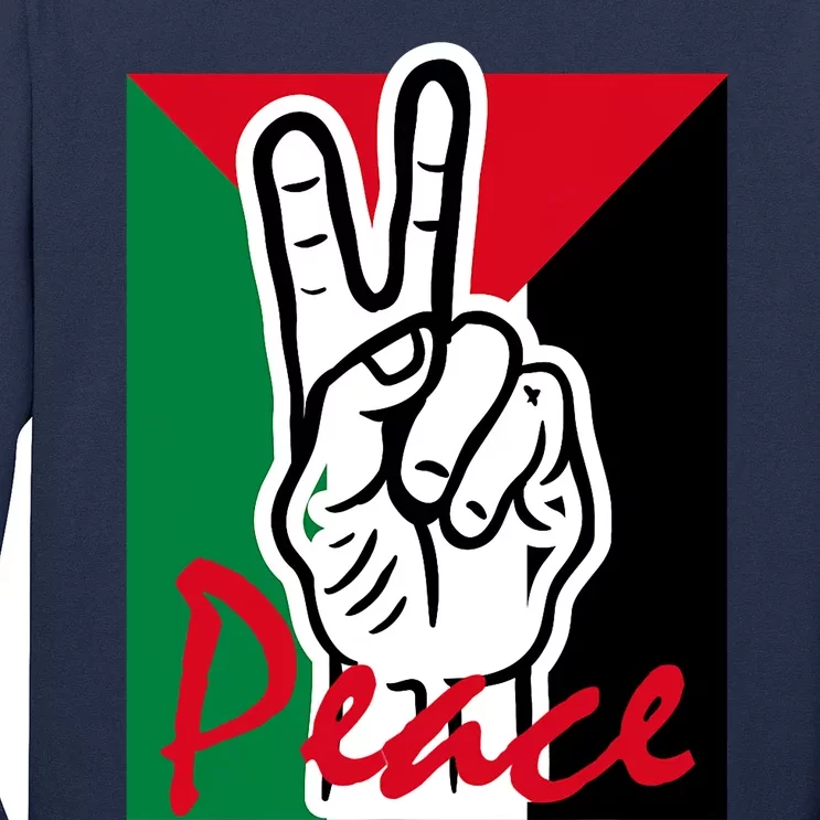 Peace Gaza Palestine Flag Long Sleeve Shirt