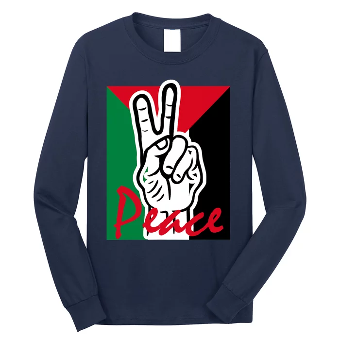 Peace Gaza Palestine Flag Long Sleeve Shirt