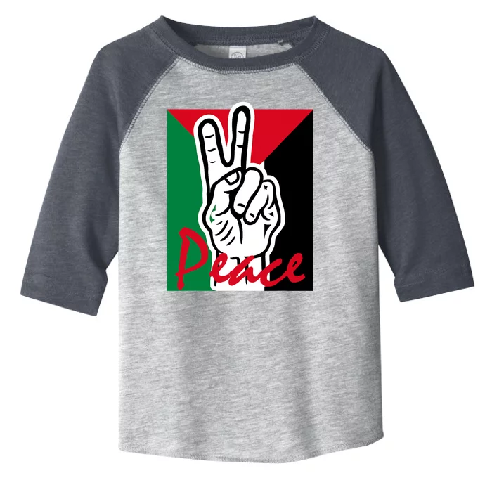 Peace Gaza Palestine Flag Toddler Fine Jersey T-Shirt