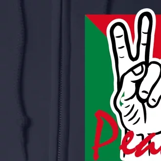 Peace Gaza Palestine Flag Full Zip Hoodie