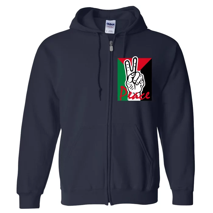 Peace Gaza Palestine Flag Full Zip Hoodie