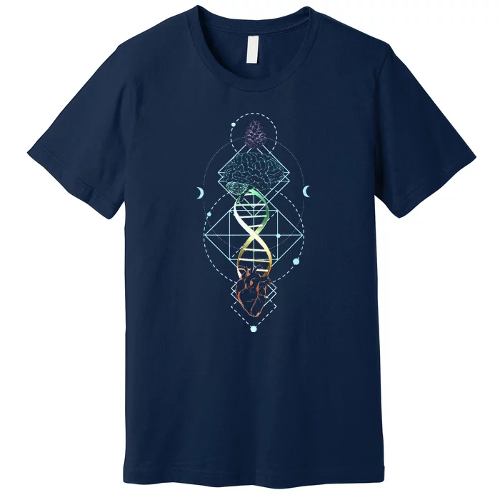 Pineal Gland Pine Cone Third Eye Mind Opening Heart Premium T-Shirt