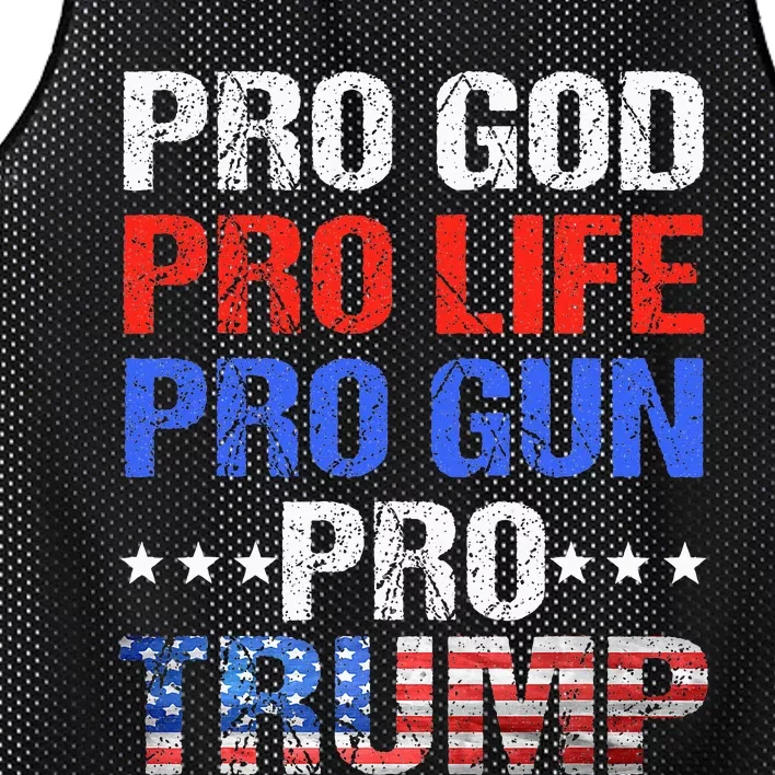 Pro God Pro Life Pro Gun Pro Trump Patriotic Trumps Fans Mesh Reversible Basketball Jersey Tank