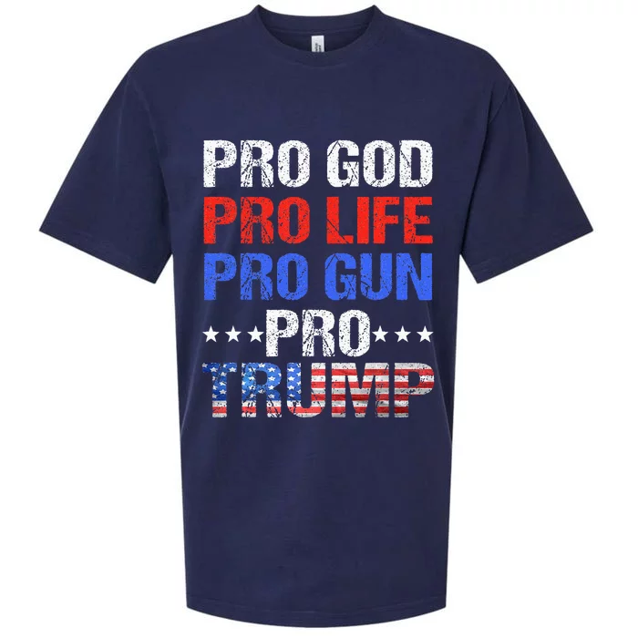 Pro God Pro Life Pro Gun Pro Trump Patriotic Trumps Fans Sueded Cloud Jersey T-Shirt