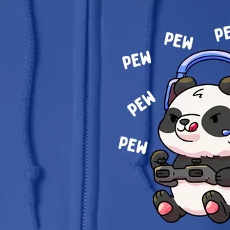 Pew Gamer Panda Pew Pew Gaming Lover Gift Cute Gift Full Zip Hoodie