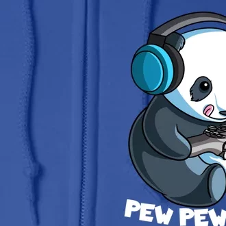 Pew Gamer Panda Pew Pew Gaming Lover Funny Gift Full Zip Hoodie