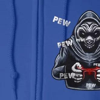 Pew Gamer Panda Pew Pew Gaming Lover Cute Gift Full Zip Hoodie