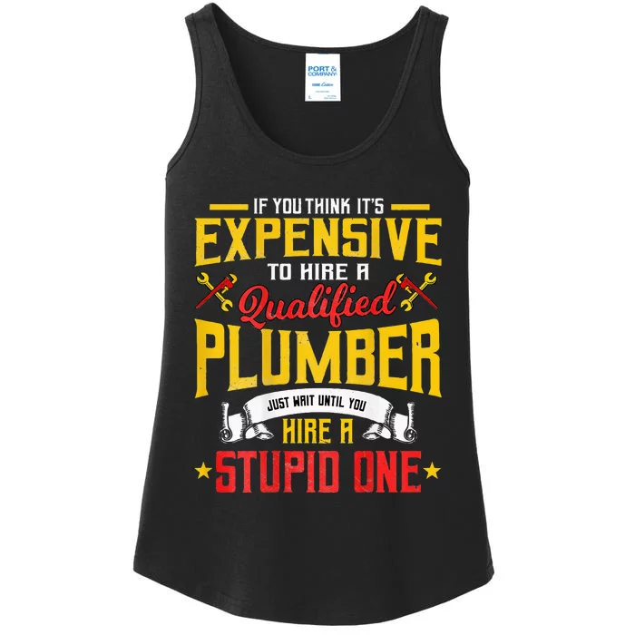 Plumber Gifts Plumbing Piperfitter Design On Back Ladies Essential Tank