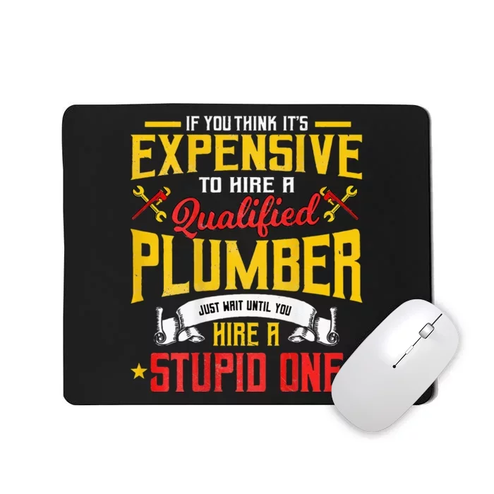 Plumber Gifts Plumbing Piperfitter Design On Back Mousepad