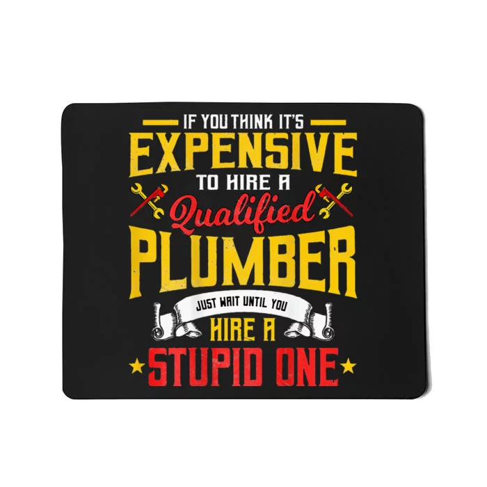 Plumber Gifts Plumbing Piperfitter Design On Back Mousepad